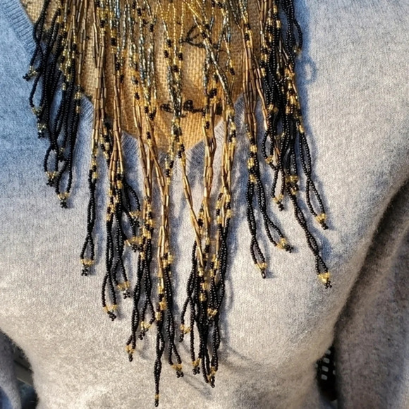 Vintage Gold Fringe‎ Beaded Choker - Picture 5 of 8